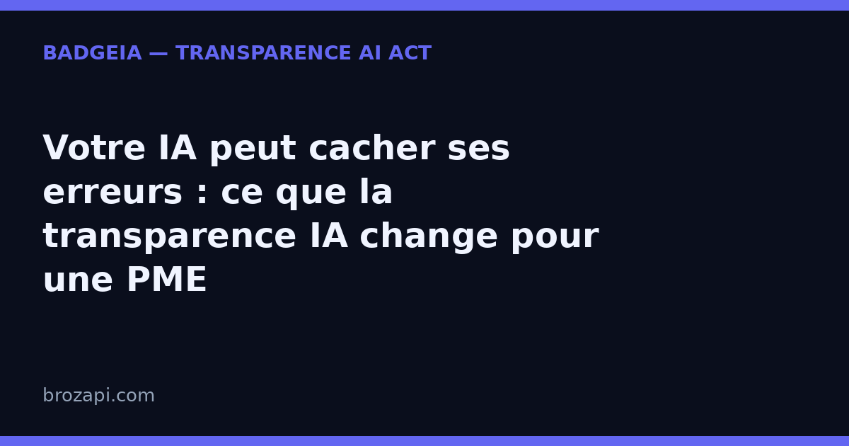 Votre IA peut cacher ses erreurs : ce que la transparence IA change pour une PME