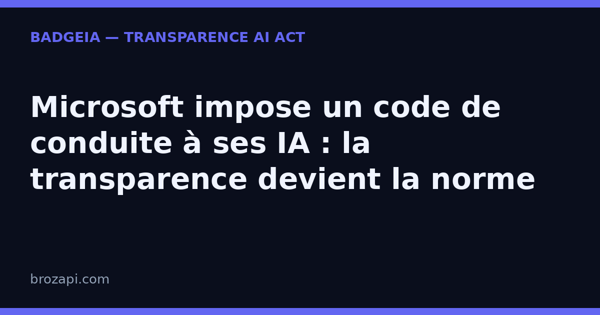 Microsoft impose un code de conduite à ses IA : la transparence devient la norme
